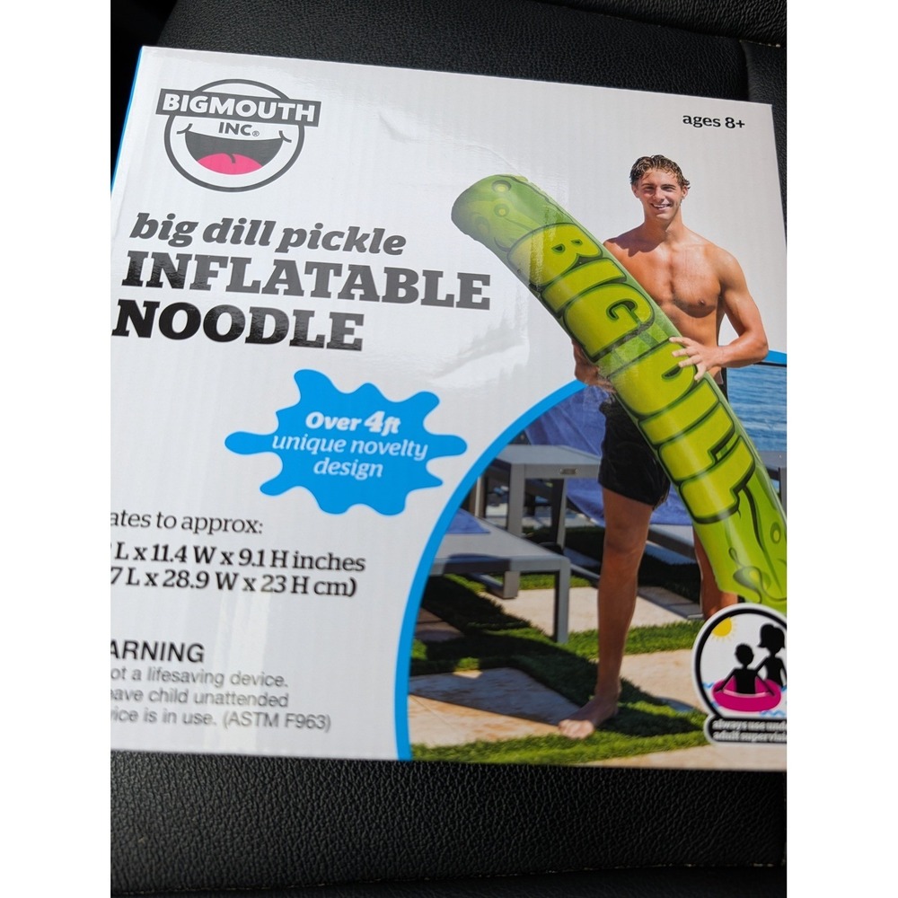 BigMouth Inc Big Dill Pickle Inflatable Noodle Pool Float 4ft Novelty Green